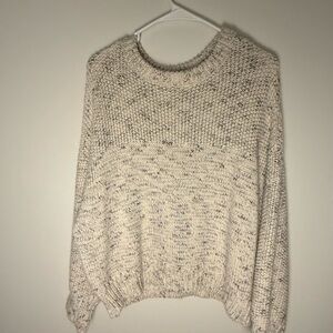 a.n.a Cream Textured Knit Sweater